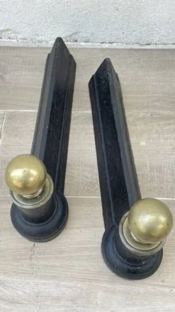 Chenets néoclassique fonte et laiton