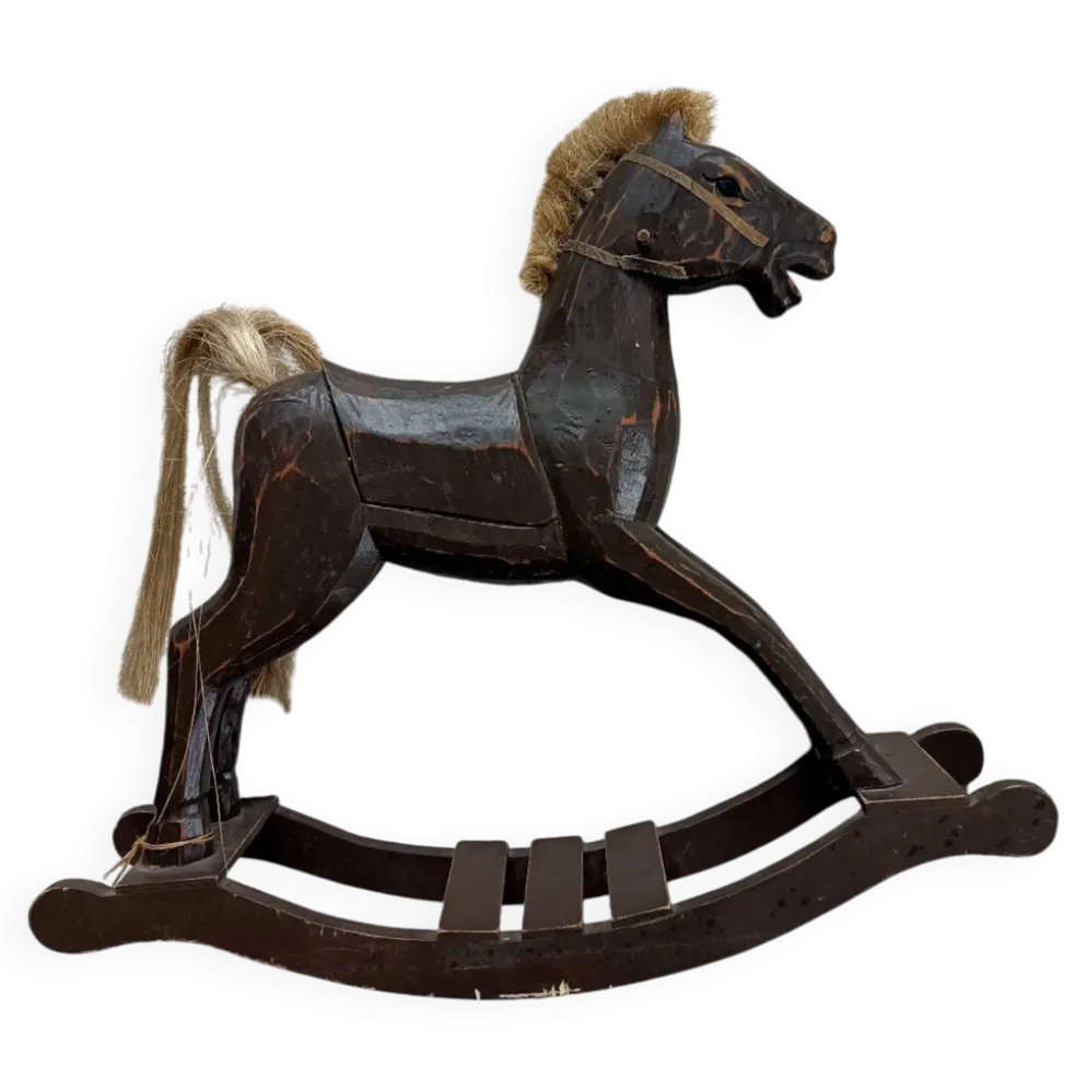 Cheval a bascule rétro bois