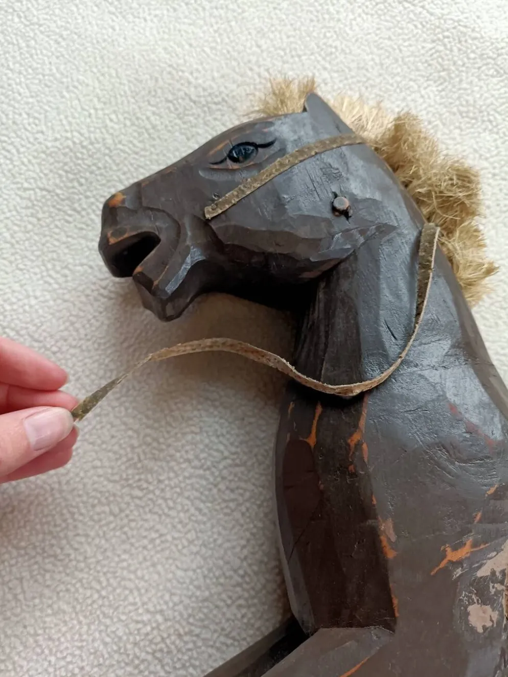 Cheval a bascule rétro bois