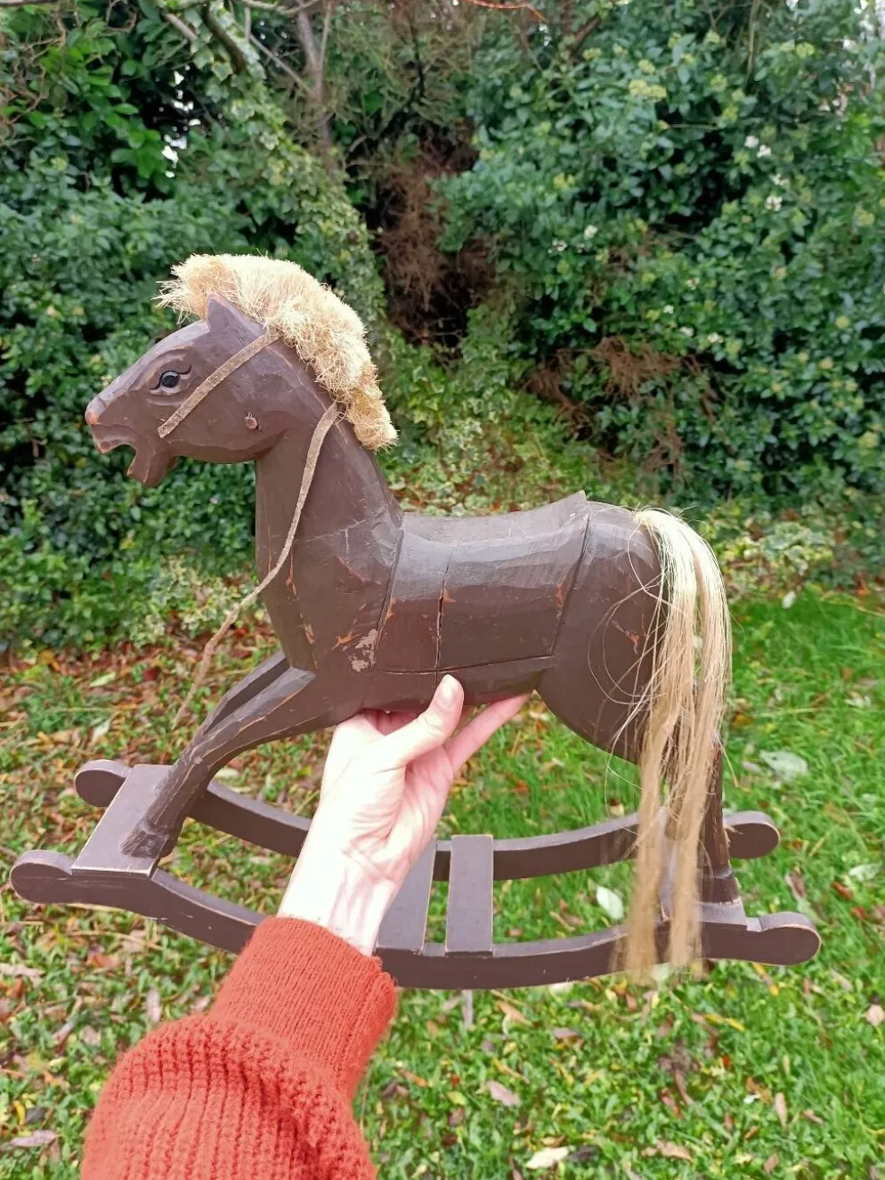 Cheval a bascule rétro bois