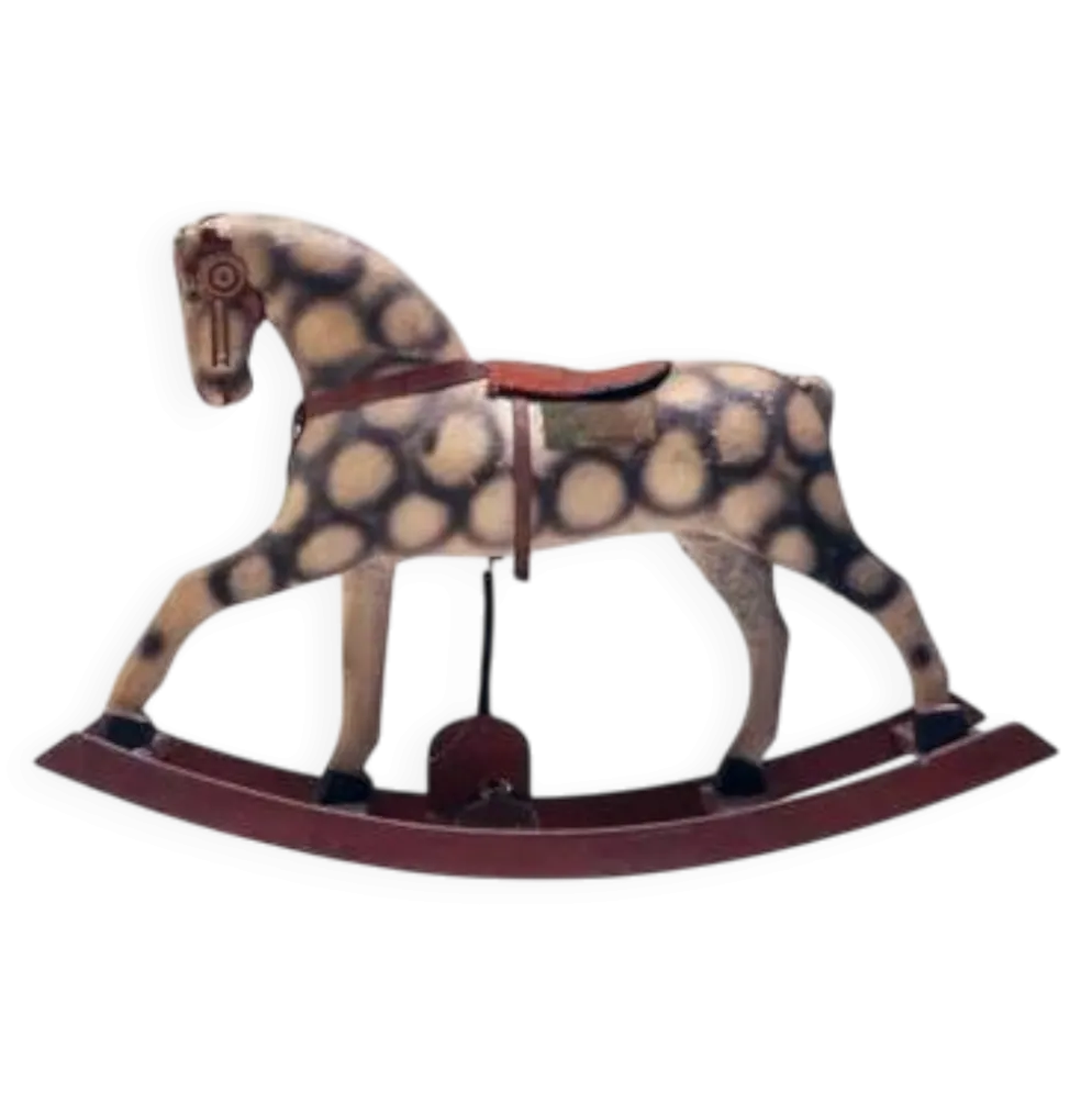 Cheval à bascule ancien, Tchécoslovaquie, années 1940