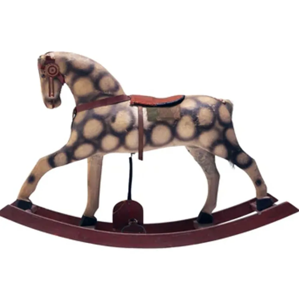 Cheval à bascule ancien, Tchécoslovaquie, années 1940