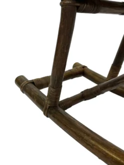 Cheval à bascule en bambou et rotin du milieu du siècle, design années 60 pour enfants