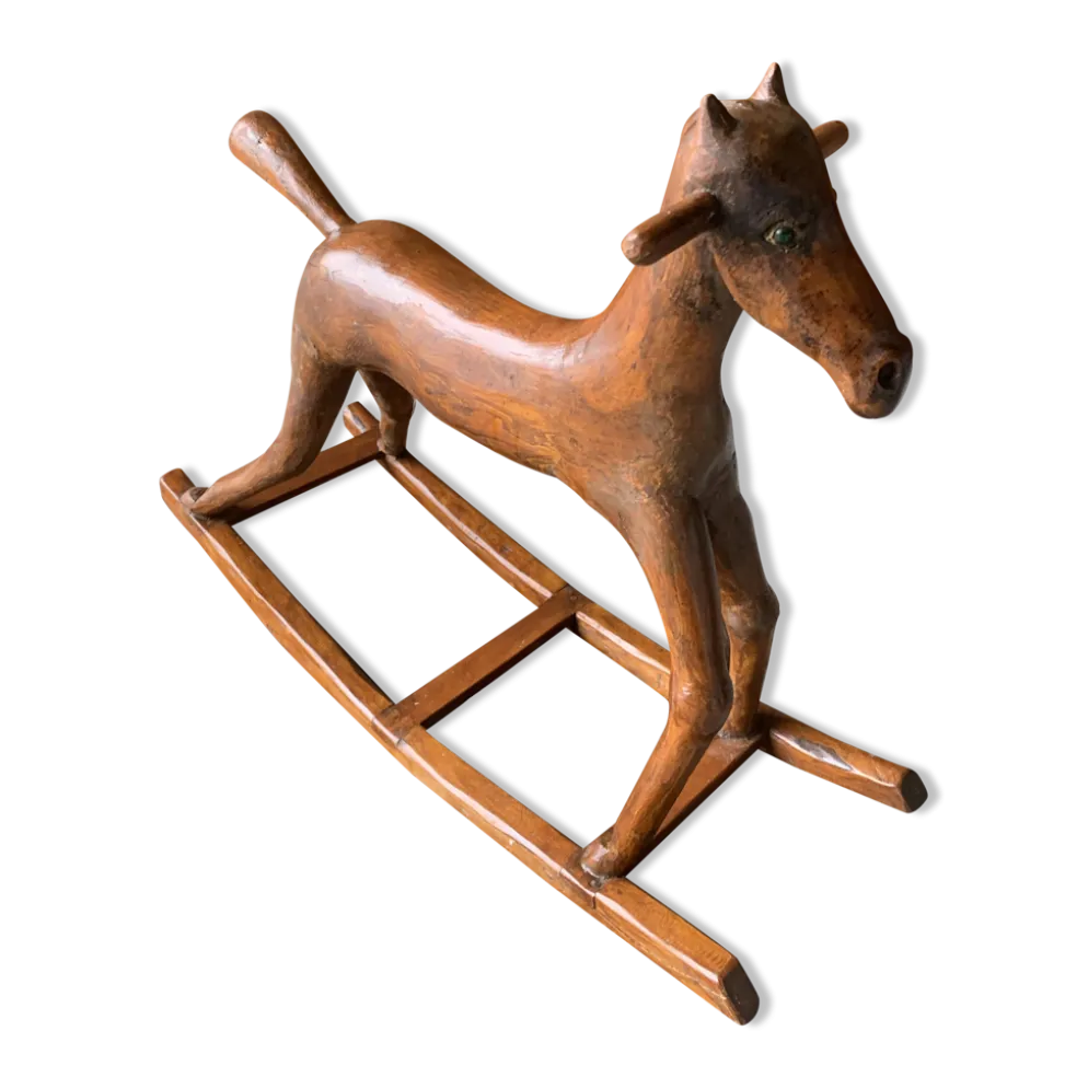 Cheval à bascule en bois