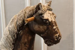 Cheval à bascule en bois, cheval de manège du XIXème siècle
