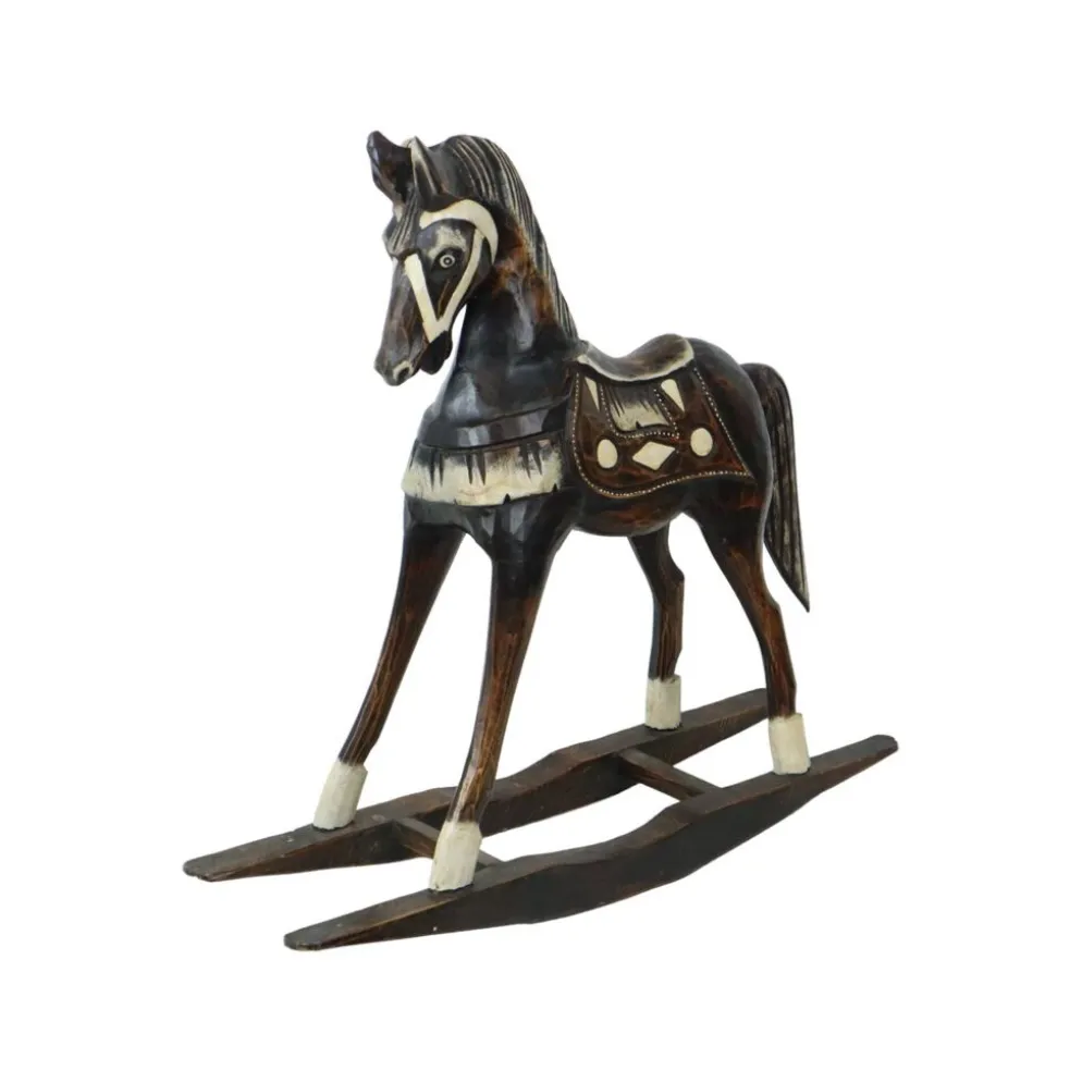 Cheval à bascule en bois, France 1970