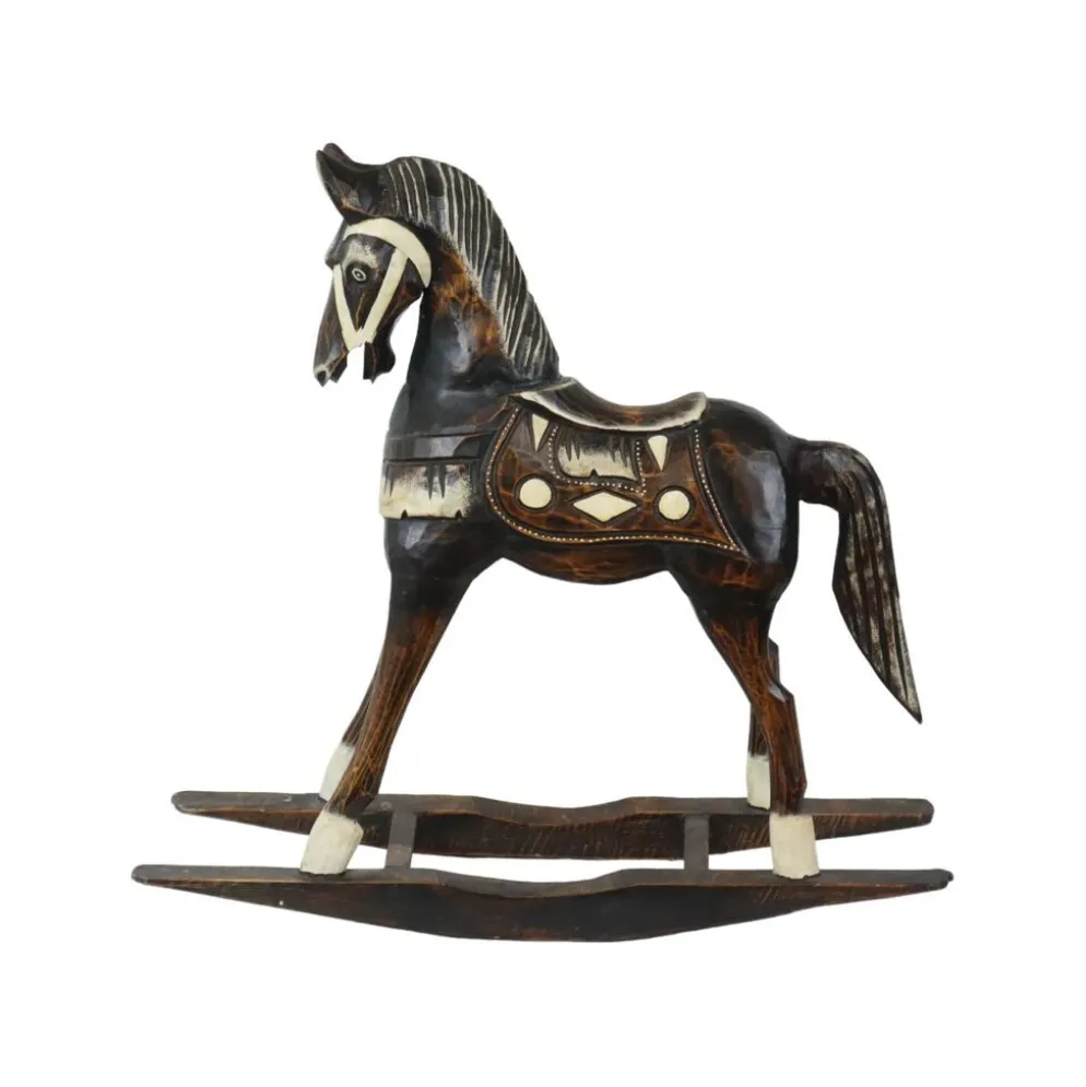 Cheval à bascule en bois, France 1970