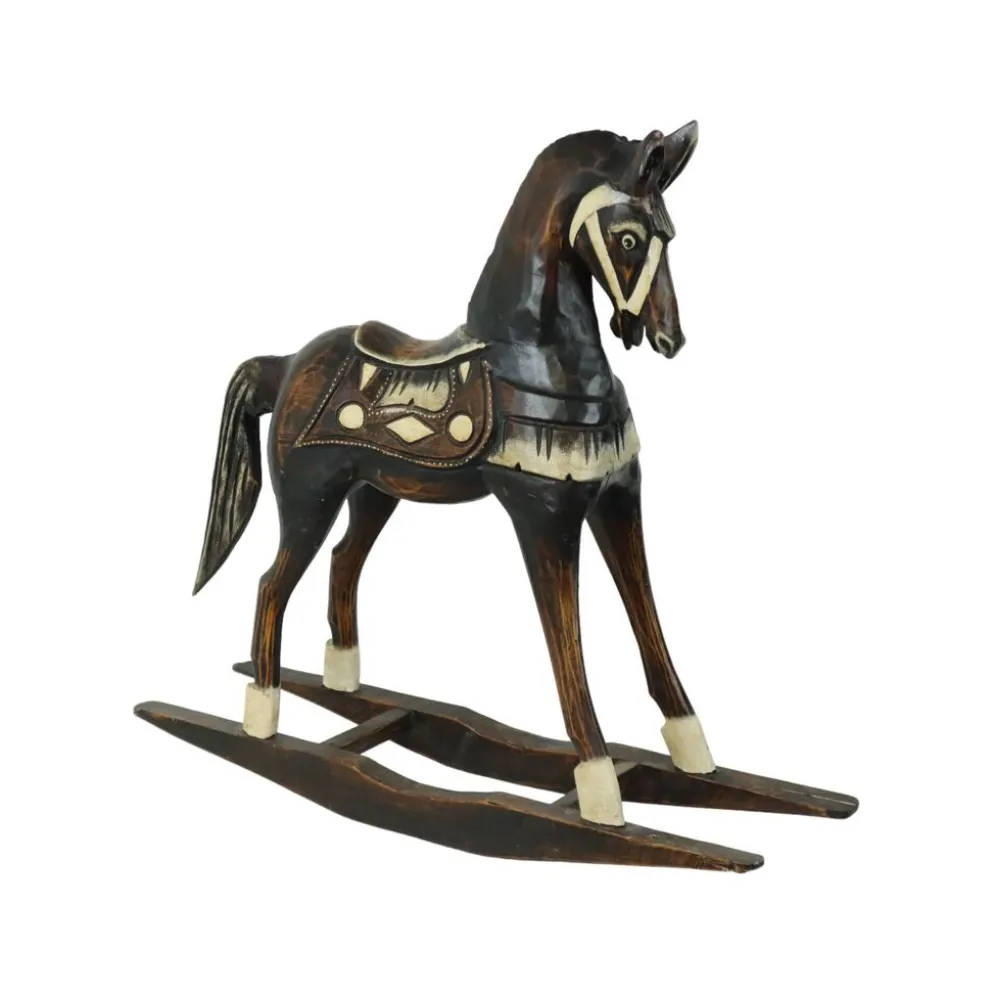 Cheval à bascule en bois, France 1970
