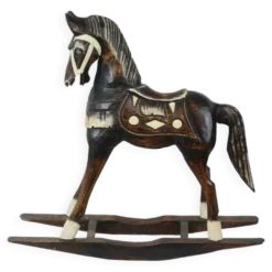 Cheval à bascule en bois, France 1970