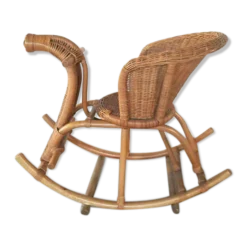 Cheval bascule en rotin