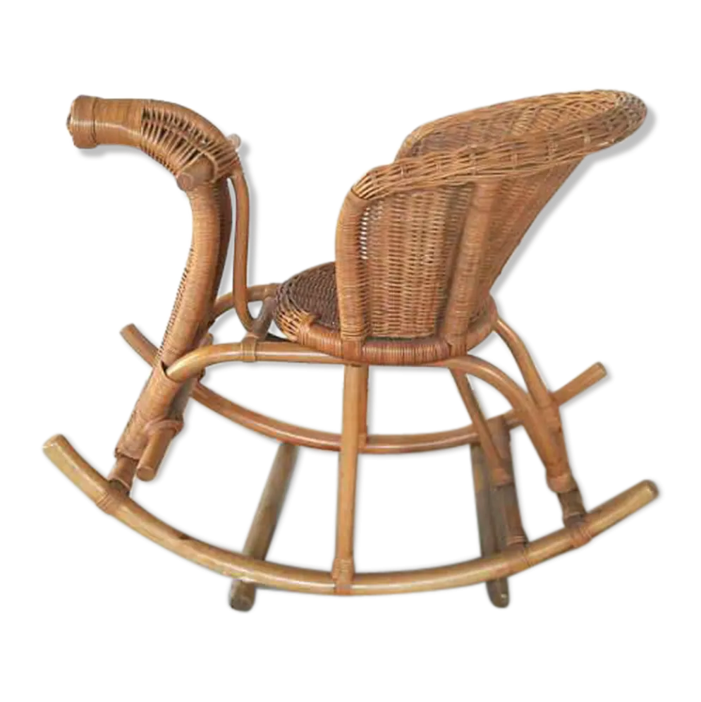 Cheval bascule en rotin