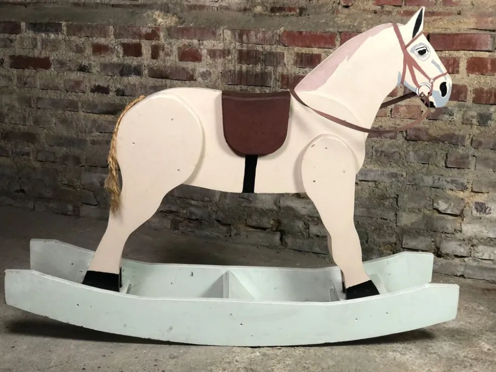 Cheval à bascule pour enfant en bois 1950