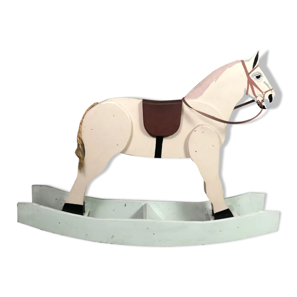 Cheval à bascule pour enfant en bois 1950