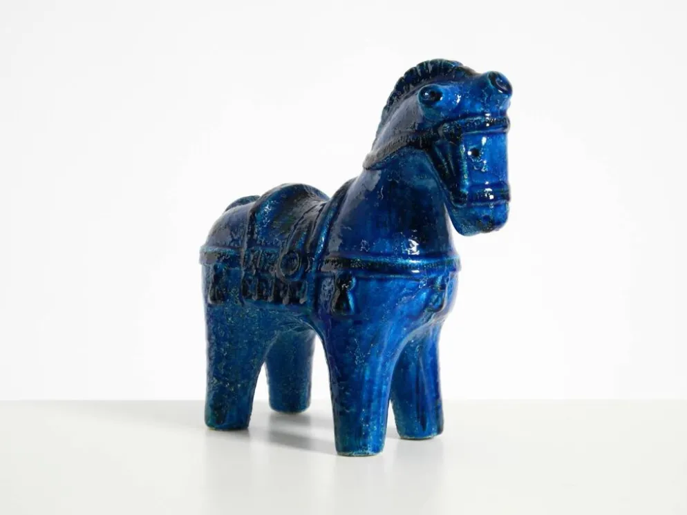 Cheval en céramique des années 60 de la collection Rimini Blue par Aldo Londi pour Bitossi