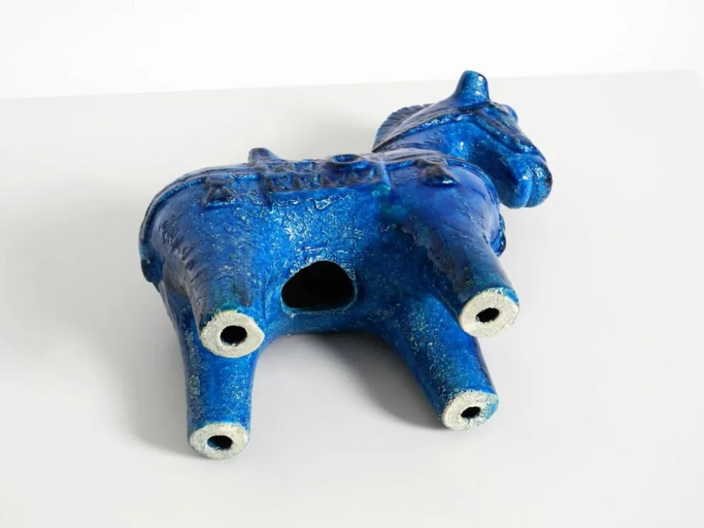 Cheval en céramique des années 60 de la collection Rimini Blue par Aldo Londi pour Bitossi