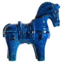 Cheval en céramique des années 60 de la collection Rimini Blue par Aldo Londi pour Bitossi