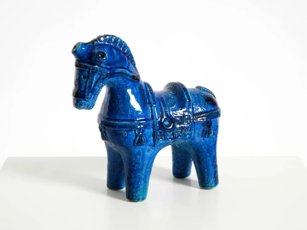 Cheval en céramique des années 60 de la collection Rimini Blue par Aldo Londi pour Bitossi