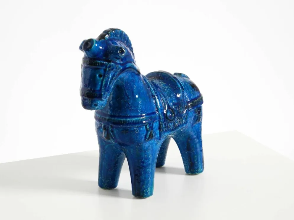 Cheval en céramique des années 60 de la collection Rimini Blue par Aldo Londi pour Bitossi