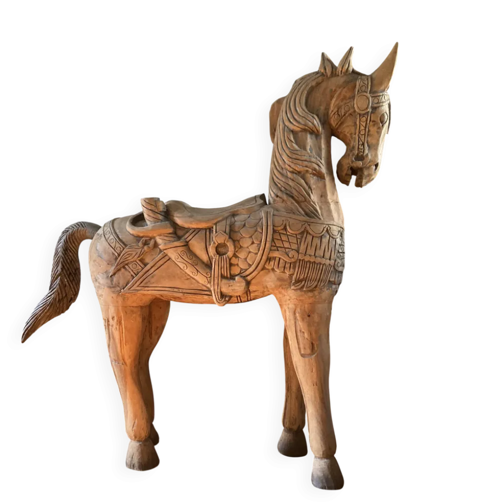 Cheval indien en bois