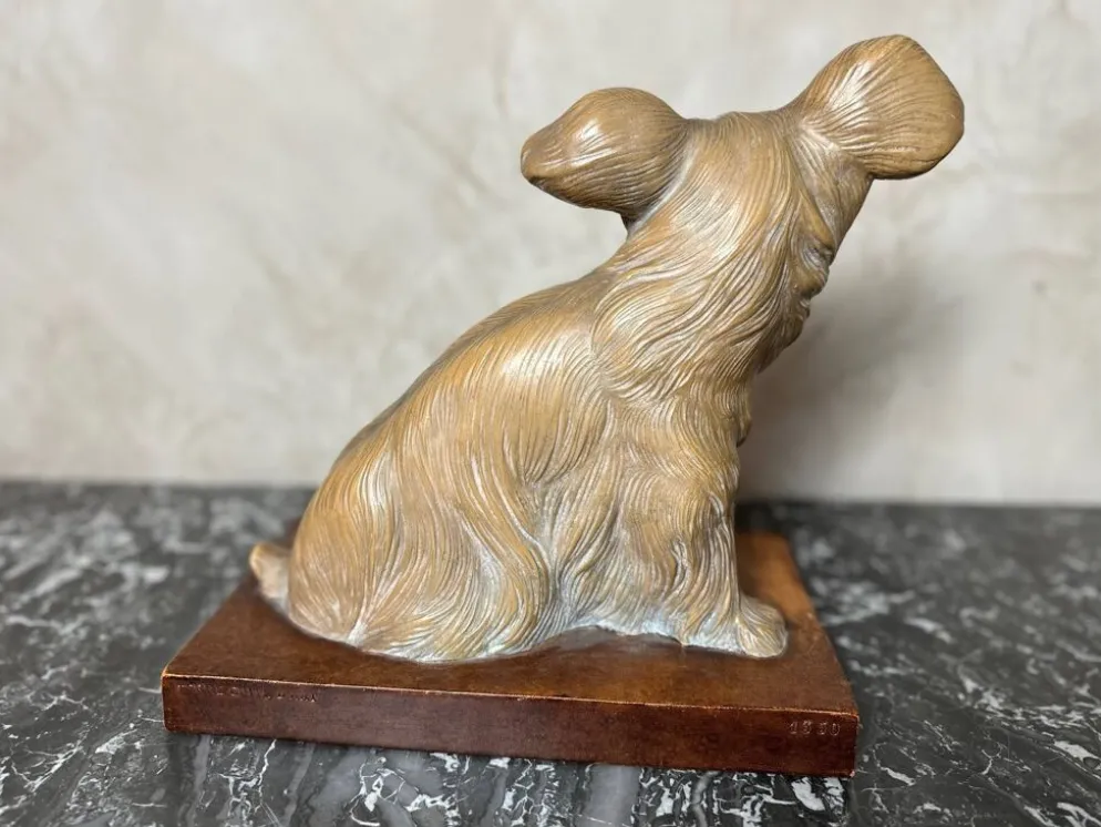 Chien terre cuite Signé R.Pollin