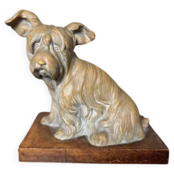 Chien terre cuite Signé R.Pollin