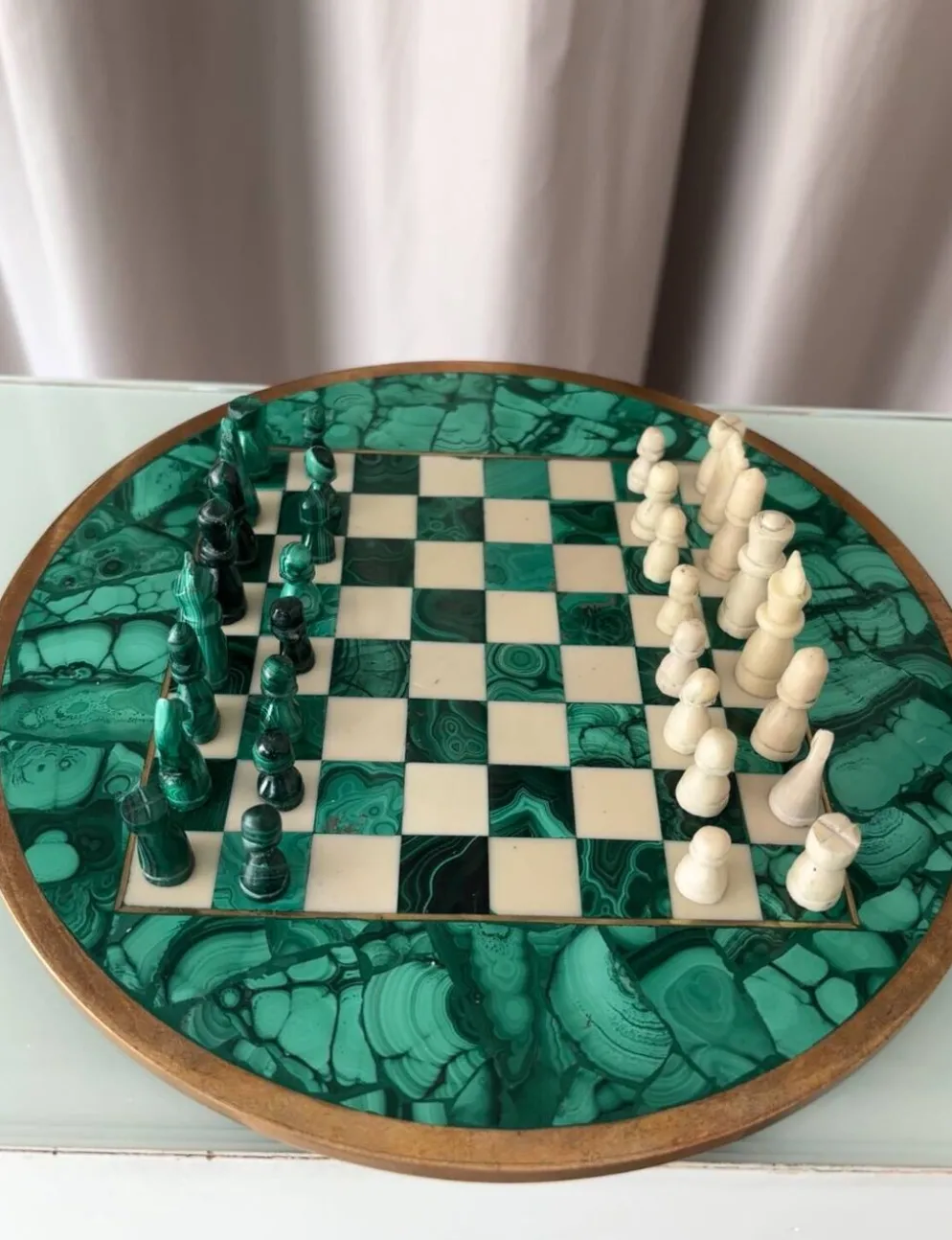 Échiquier en malachite et en ébène