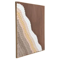 Chocolat d’or Œuvre Texturée Originale 60x80cm Fait Main en France