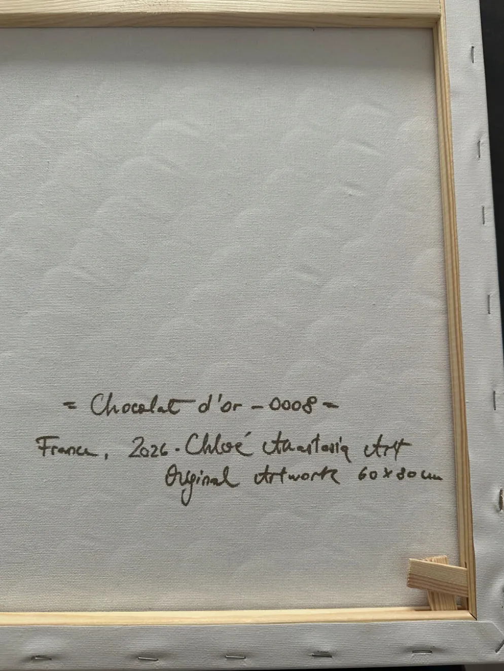 Chocolat d’or Œuvre Texturée Originale 60x80cm Fait Main en France