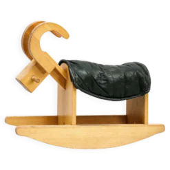 Chèvre à bascule en bois vintage des années 1960