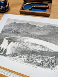 Cimetière guèbre près de Téhéran, Iran. Imprimée en 1866.
