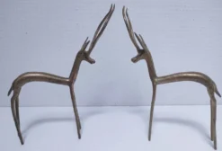 cinq sculptures gazelles antilopes girafe laiton vintage