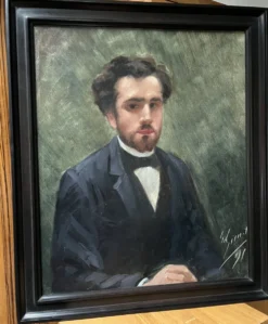 école Française Du XIXe Siècle, Portrait d'Un Jeune Homme, 1891 Huile Sur Toile