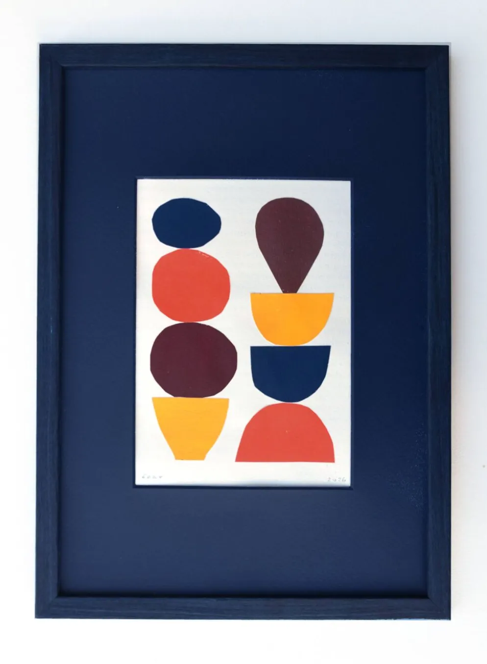 Collage abstrait sur papier signée Eawy