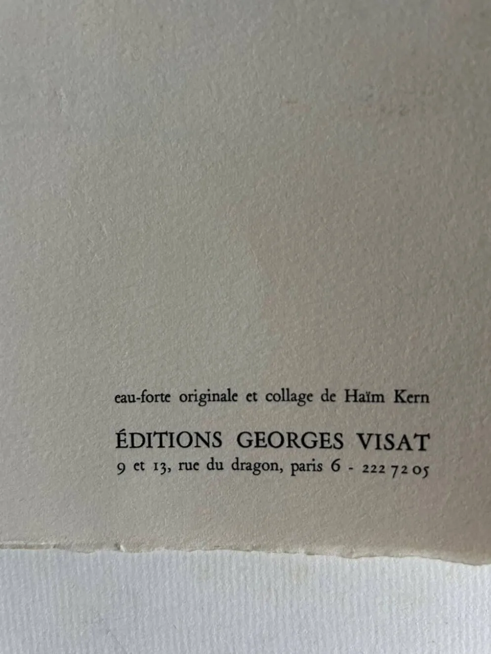 Collage de travail L'Easel par Haim Kern. Signature.