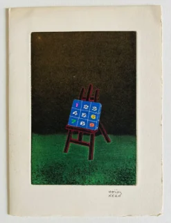 Collage de travail L'Easel par Haim Kern. Signature.