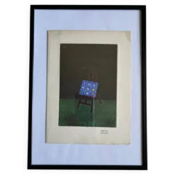 Collage de travail L'Easel par Haim Kern. Signature.