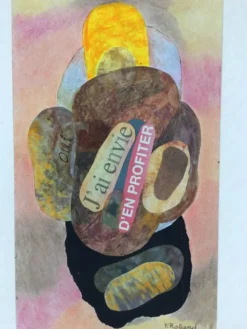 Collage sur carton par fernand rolland (1920-2004)