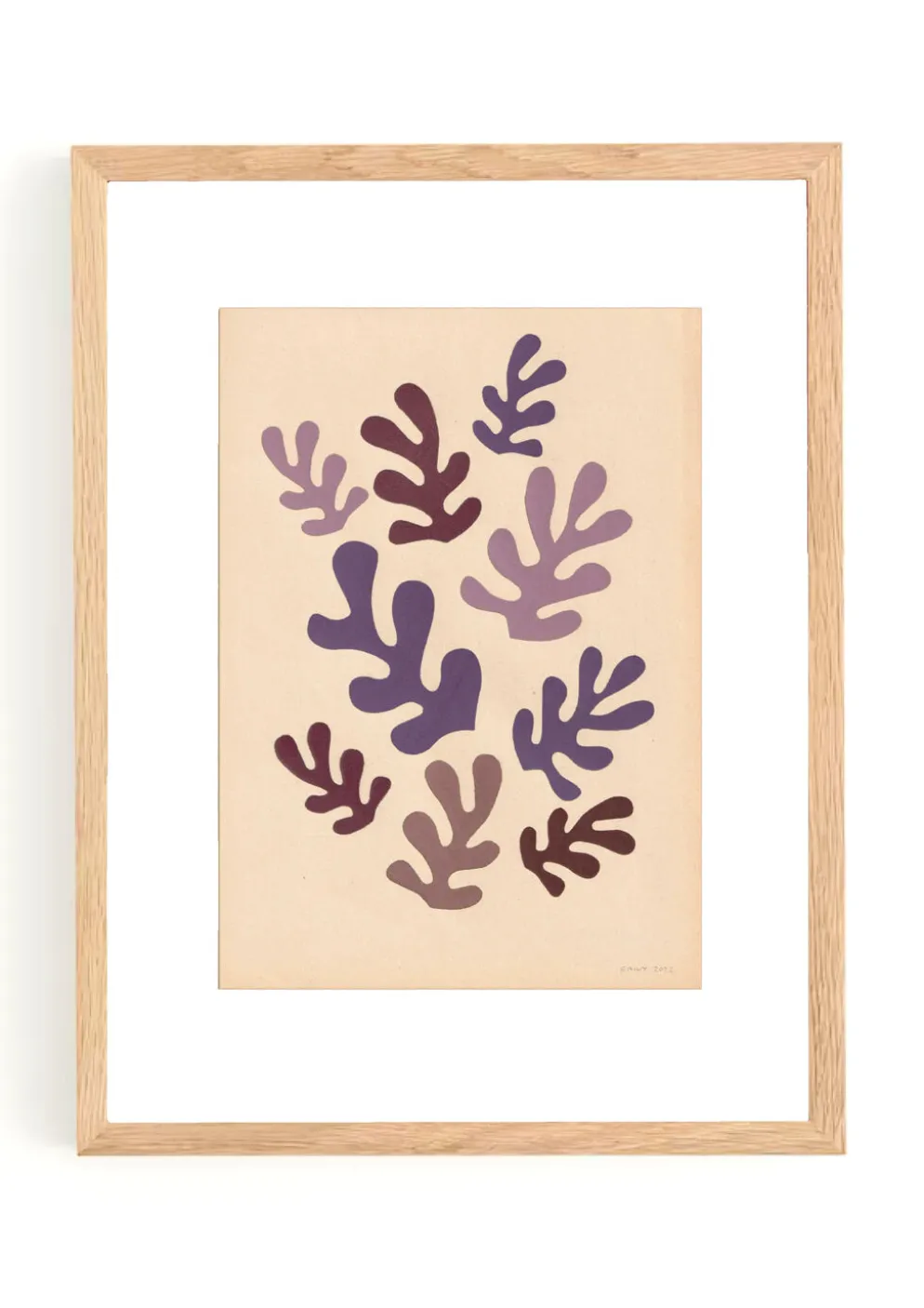 Collage sur papier ancien d'inspiration Matisse signé Eawy