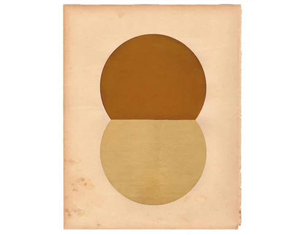 Collage sur papier ancien signé Eawy