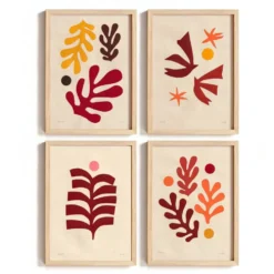 Collection de 4 collages d'inspiration Matisse signée Eawy