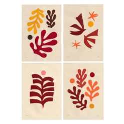 Collection de 4 collages d'inspiration Matisse signée Eawy
