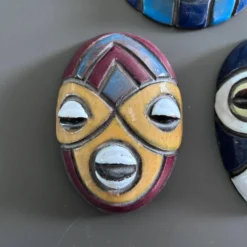 Collection de 3 masques africains en céramique