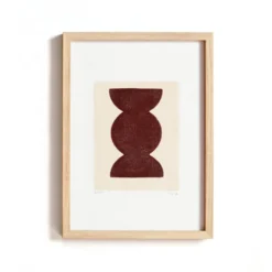 Collection de 4 peintures abstraites sur papier col.marron signées Eawy