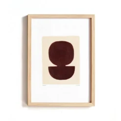 Collection de 4 peintures abstraites sur papier col.marron signées Eawy