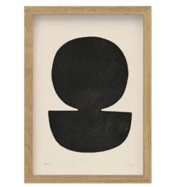Collection de 4 peintures abstraites noires signées Eawy