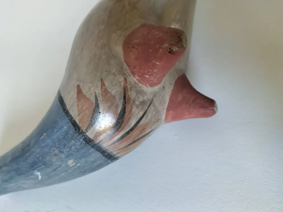 Colombe en céramique du Mexique – Décor au chat nahual