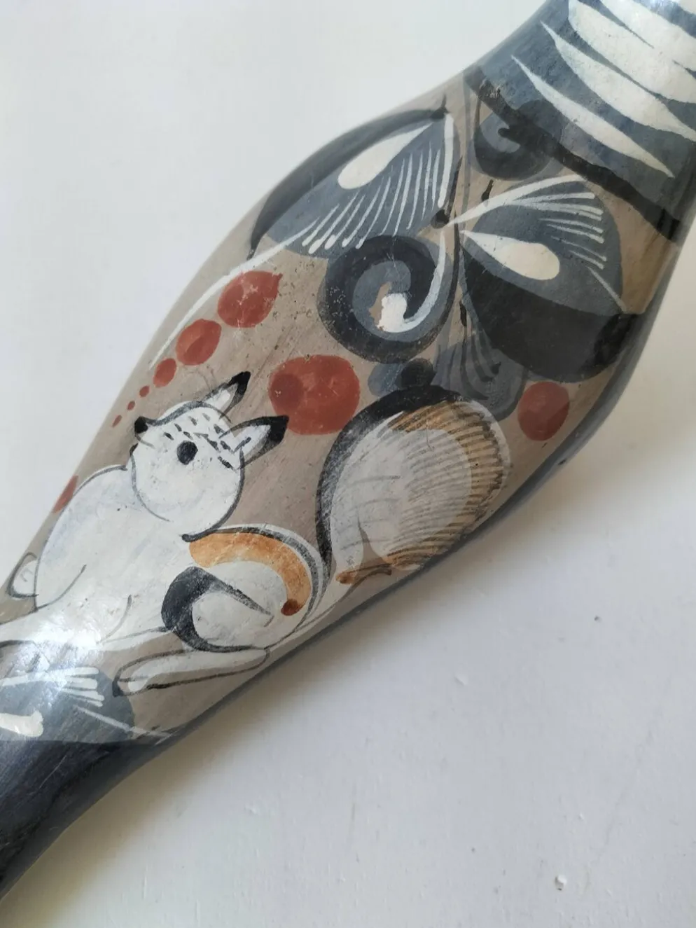 Colombe en céramique du Mexique – Décor au chat nahual