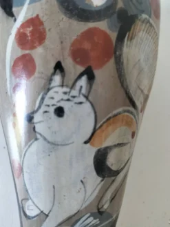 Colombe en céramique du Mexique – Décor au chat nahual