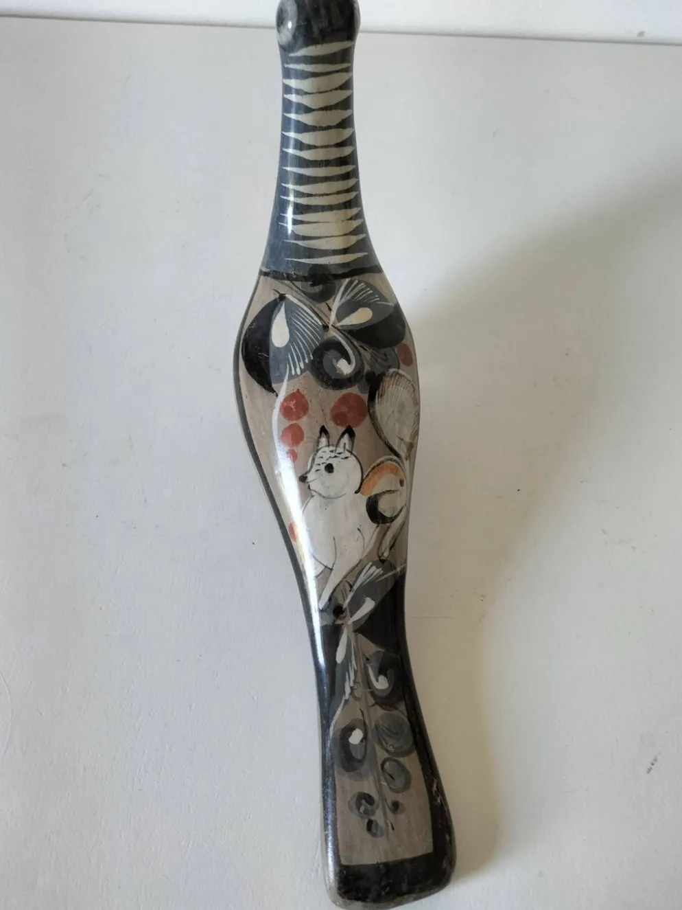 Colombe en céramique du Mexique – Décor au chat nahual