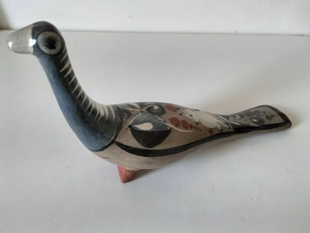 Colombe en céramique du Mexique – Décor au chat nahual